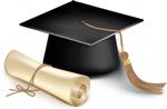 graduation cap and diploma vector 